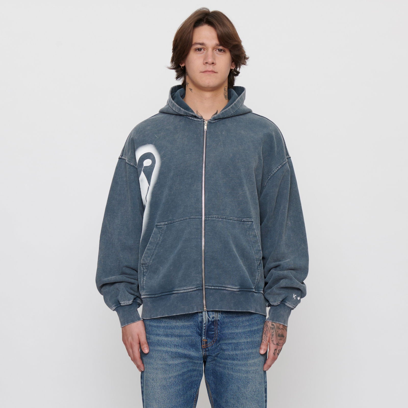 APOLLO / BLUE MARBLED - Hoodie - K+LUSHA